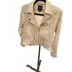 NEW INSIGHT women's vegan motorcycle jacket in gold